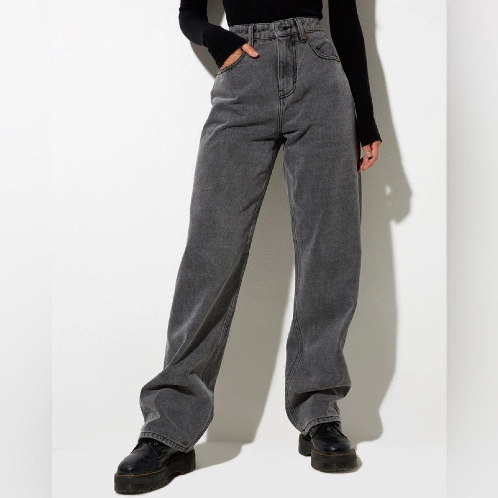 MOTEL ROCKS parallel jeans in smoke grey size small 31”